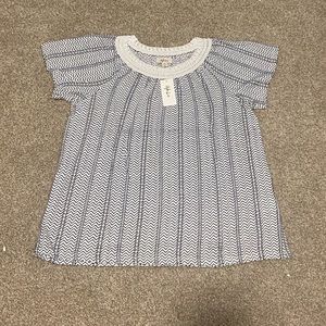 • style and co white and blue chevron t shirt •